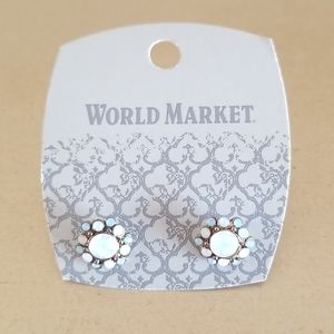 World Market Rhinestone Earrings NEW